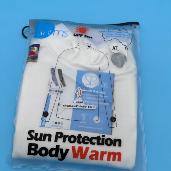 SParms Men's High Neck Sun Protection Breathable Body Shirt, Size XL, White - Picture 9 of 11
